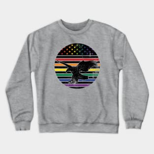 American Rainbow Pride Flag with Eagle Crewneck Sweatshirt